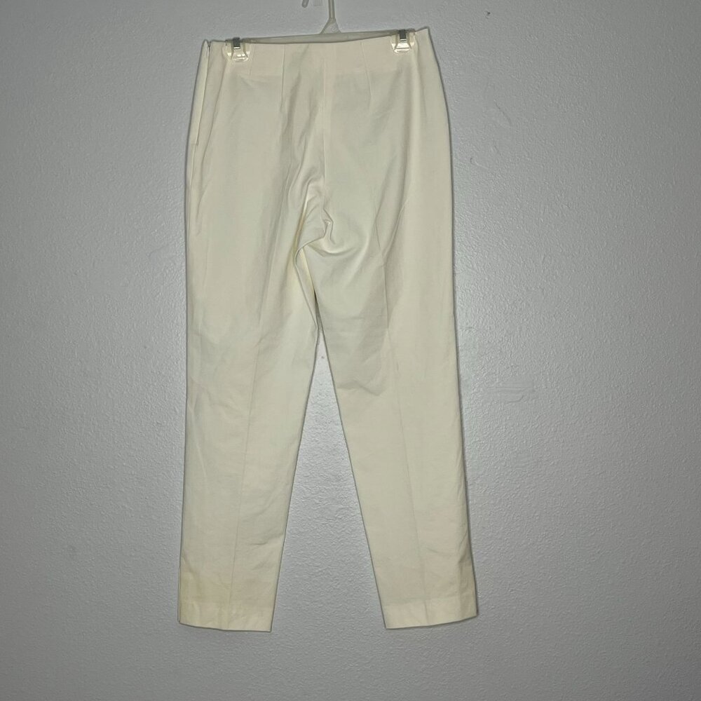Gunex Off White Side Zip Closure Slim Leg Ankle Dress Pants Polyester Stretch Si - Picture 5 of 9